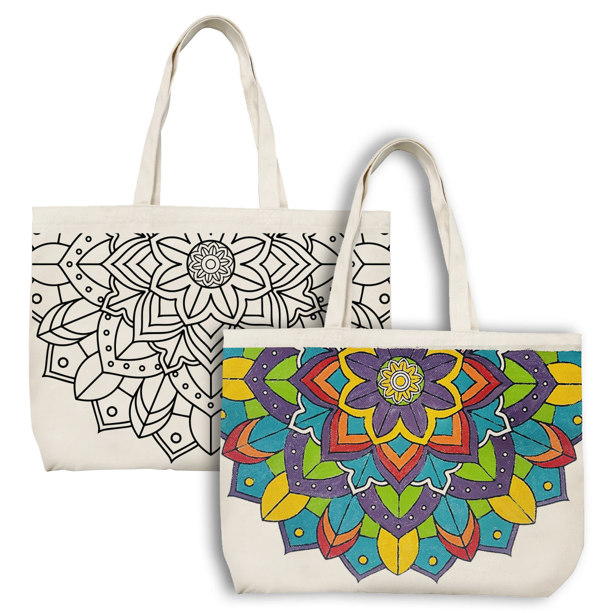 iCraft DIY Canvas Tote Bag Art Kit - Mandala Design for Kids iCraft